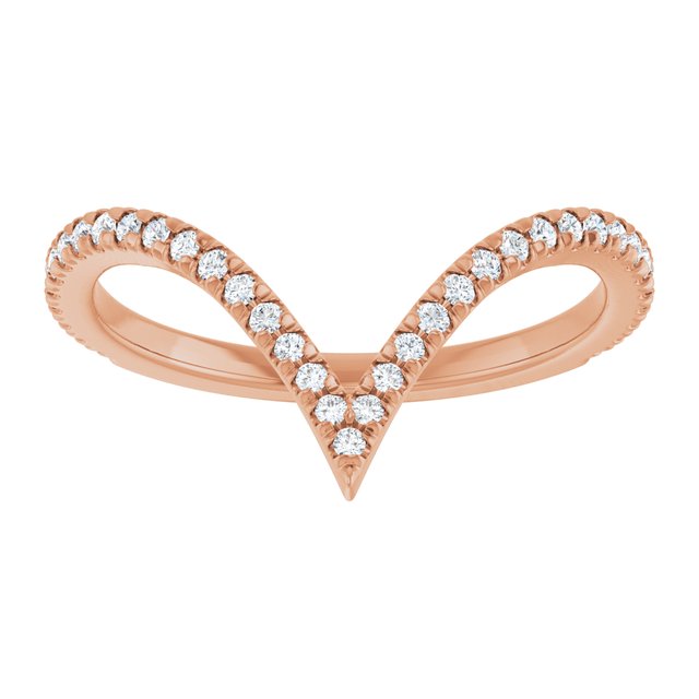 14K Yellow Or White Or Rose Gold Round 1.3 Mm Polished 1/5 Ctw Natural Diamond French-Set Contour Band