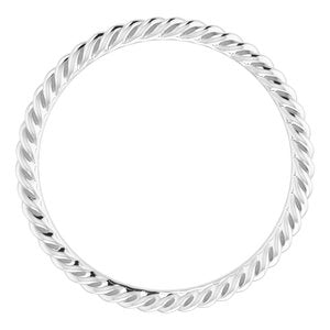 14K Yellow Or White Or Rose Gold Or Sterling Silver Or Platinum 2 mm Skinny Rope Band