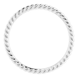 14K Yellow Or White Or Rose Gold Or Sterling Silver Or Platinum 2 mm Skinny Rope Band