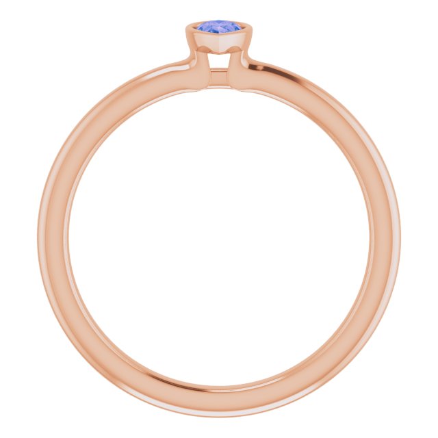 14K Yellow Or Rose Gold  Pear 5 X 3 Mm Polished Natural Gemstone Stackable Ring
