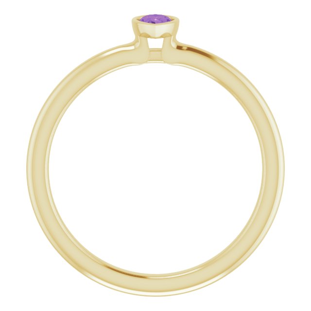 14K Yellow Or Rose Gold  Pear 5 X 3 Mm Polished Natural Gemstone Stackable Ring