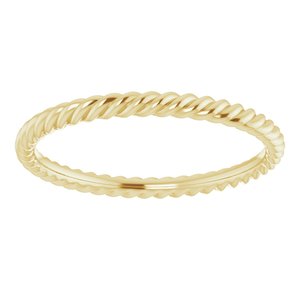 10K Yellow Or White Or Rose Gold Skinny Rope Band