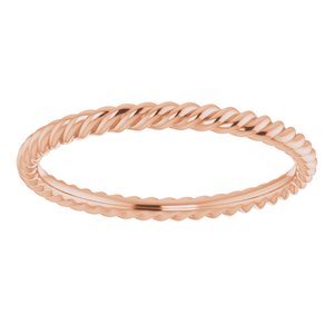 14K Yellow Or White Or Rose Gold Or Sterling Silver Or Platinum Skinny Rope Band