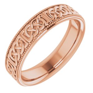14K Yellow Or White Or Rose Gold Or Sterling Silver Or Platinum 6 mm Celtic-Inspired Band