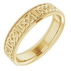 14K Yellow Gold 6 Mm Polished Celtic-Inspired Band Size 11.5