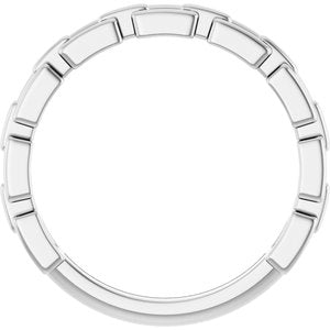 14K White Gold Polished Chain Link Ring Size 7