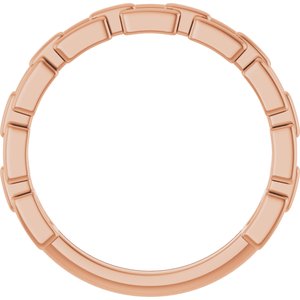 14K Rose Gold Polished Chain Link Ring Size 7