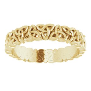 14K Yellow Gold Celtic-Inspired Band Size 7