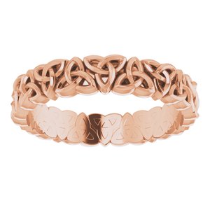 14K Rose Gold Celtic-Inspired Band Size 7