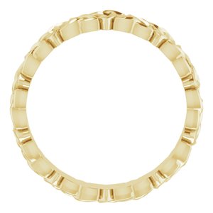 14K Yellow Gold Celtic-Inspired Band Size 7