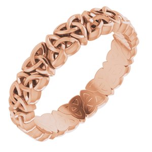 14K Rose Gold Celtic-Inspired Band Size 7