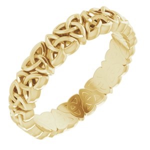 14K Yellow Gold Celtic-Inspired Band Size 7