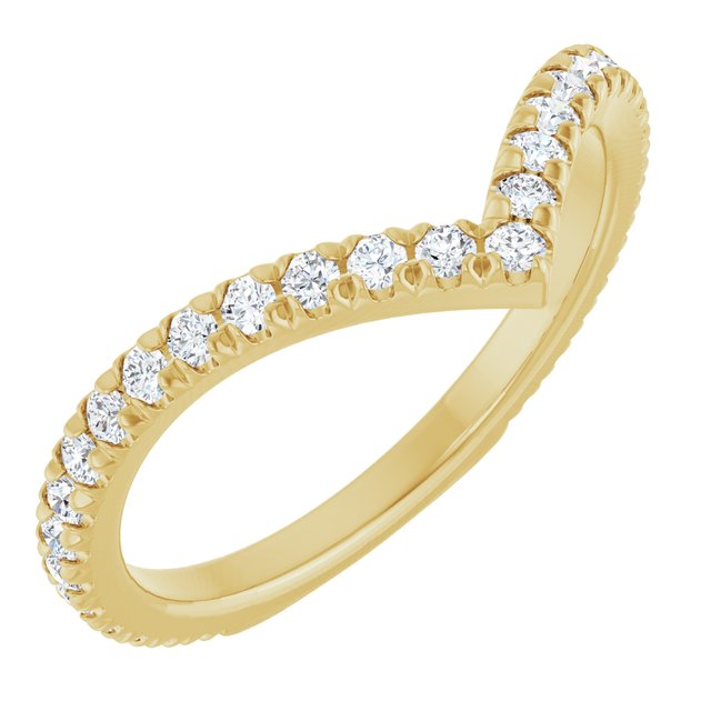 14K Rose Or Yellow Or White Gold Round 1.5 Mm Polished 3/8 Ctw Natural Diamond French-Set Contour Band, Size 7