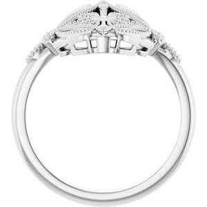 Sterling Silver Polished Vintage-Inspired Ring Size 7