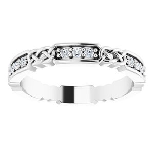 14K White Gold Round 1.5 Mm Gh Si2-Si3 1/4 Ctw Natural Diamond Eternity Band Size 7