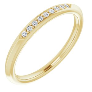 14K Yellow Gold Round 1.2 Mm .06 Ctw Diamond Knife-Edge Anniversary Band Size 7