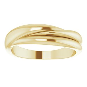 14K Yellow Gold Polished Freeform Ring Size 7