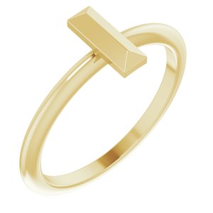 14K Yellow Gold Polished Stackable Bar Ring Size 7