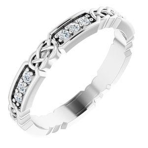 14K White Gold Round 1.5 Mm Gh Si2-Si3 1/4 Ctw Natural Diamond Eternity Band Size 7