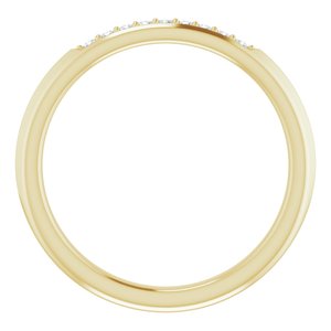 14K Yellow Gold Round 1.2 Mm .06 Ctw Diamond Knife-Edge Anniversary Band Size 7