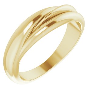 14K Yellow Gold Polished Freeform Ring Size 7