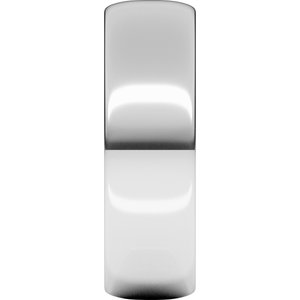 14K White Gold Or Stering Silver Lightweight Half Round Band