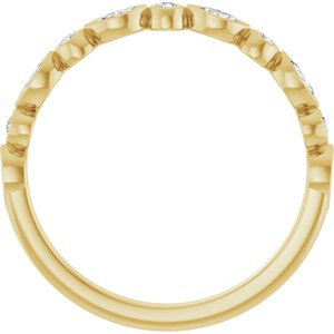 14K Yellow Gold Lab-Grown Diamond Marquise 3 X 1.5 Mm Lab-Grown Diamond Polished 1/5 Ctw Lab-Grown Diamond Anniversary Band Size 7