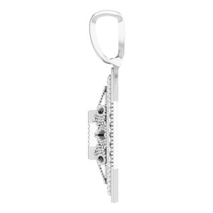14K White Gold Round 1.9Mm Filigree Pendant Mounting