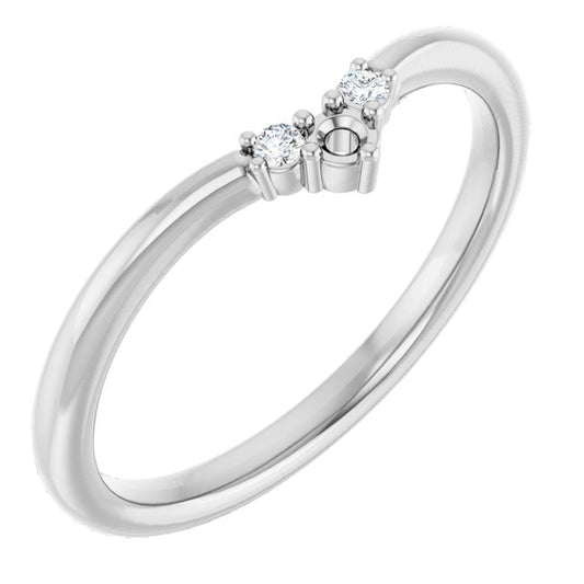 14K Yellow Or White Gold Round 2 Mm Polished .06 Ctw Lab Grown Diamond Contour Band