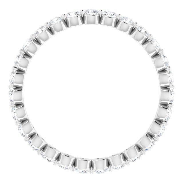 14K White Gold Round 2 Mm Vs, F+ Polished 3/4 Ctw Lab-Grown Diamond Eternity Band, Size 5.5
