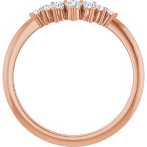 14K Rose Gold Round 2.5 Mm Polished 1/5 Ctw Lab-Grown Diamond Contour Band Size 7