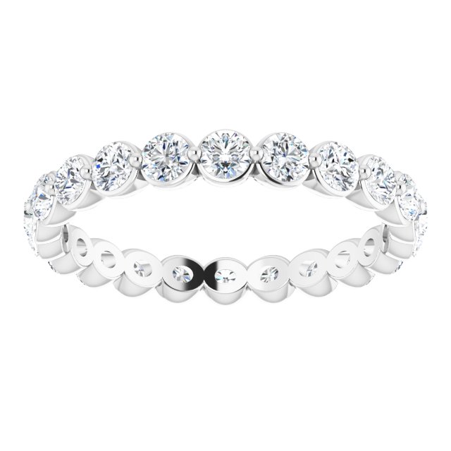 Platinum Round 2.5 Mm Vs, F+ Polished 1 1/4 Ctw Lab-Grown Diamond Eternity Band, Size 6