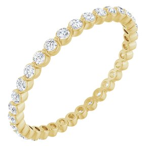 14K Yellow Gold Round 1.5 Mm Gh Si2-Si3 3/8 Ctw Natural Diamond Eternity Band Size 6.5