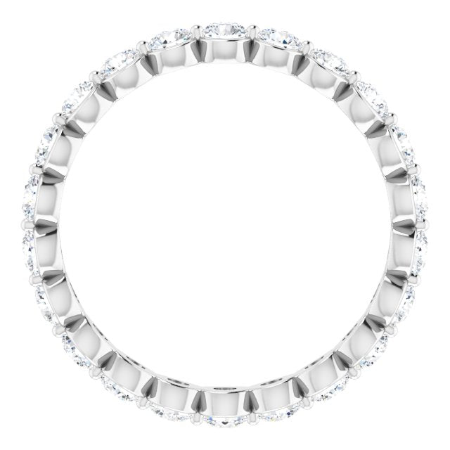 Platinum Round 2.5 Mm Vs, F+ Polished 1 1/4 Ctw Lab-Grown Diamond Eternity Band, Size 6