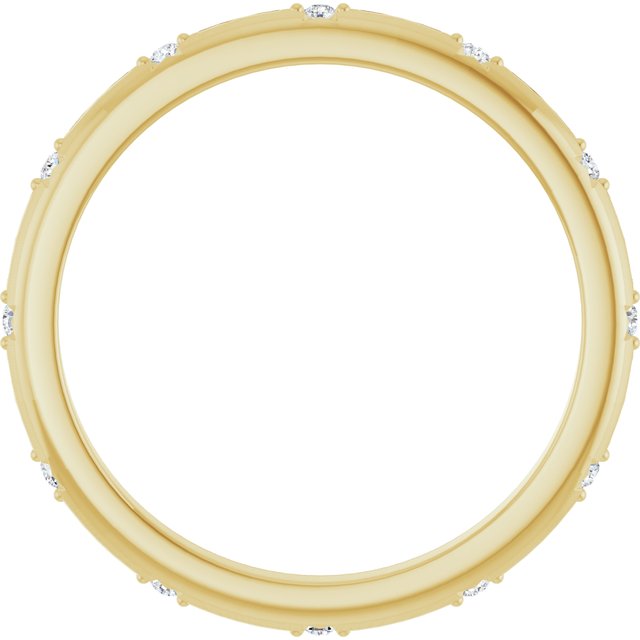 14K Yellow Or White Gold Round 1.1 Mm Si2-Si3, G-H Polished .06 Ctw Natural Diamond Eternity Band, Size 7