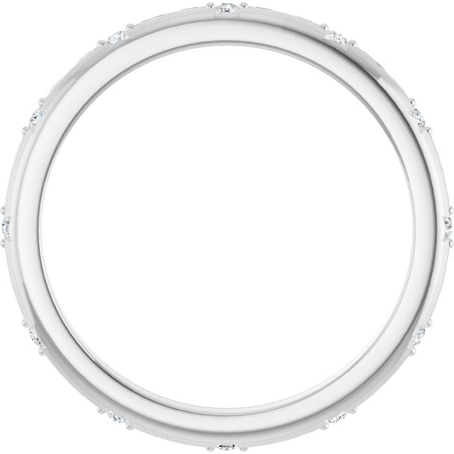14K Yellow Or White Gold Round 1.1 Mm Si2-Si3, G-H Polished .06 Ctw Natural Diamond Eternity Band, Size 7