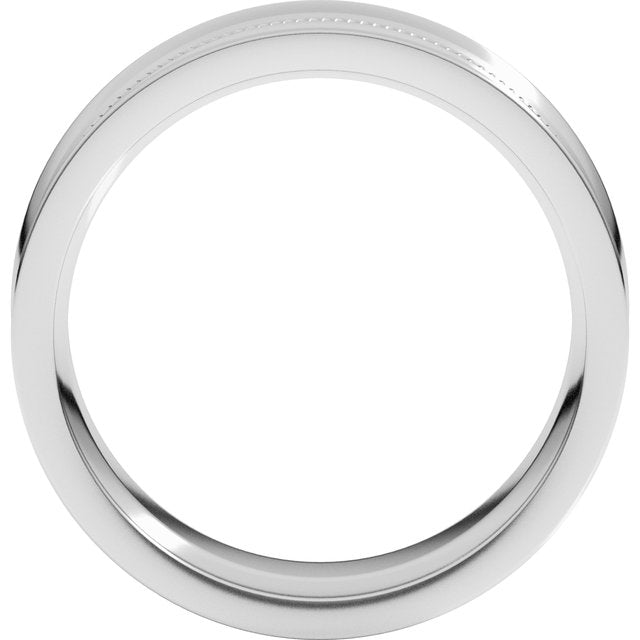 14K Yellow Gold Or Sterling SIlver Standard Weight Milgrain Concave With Edge Band