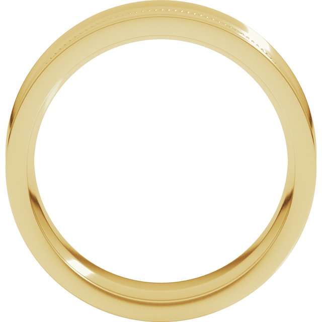 14K Yellow Gold Or Sterling SIlver Standard Weight Milgrain Concave With Edge Band