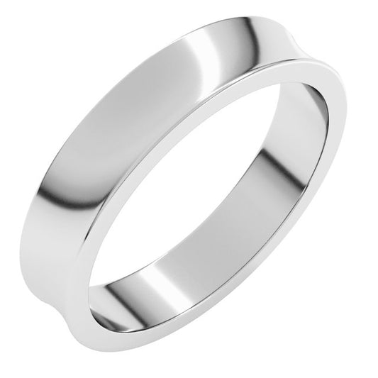14K Yellow Or White Or Rose Gold Or Sterling Silver Standard Lightweight Concave Light Band
