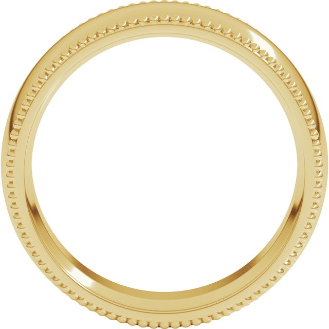 14K Yellow Or White Or Rose Gold Or Sterling Silver Or Platinum Standard Weight Bead Comfort-Fit Half Round Band