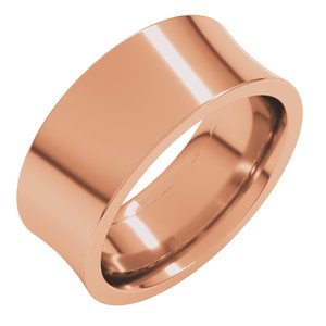 14K Rose Gold 8 Mm  Concave Comfort Fit Band Size 7