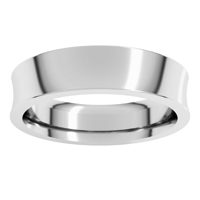 14K Yellow Or White Gold Or Sterling Silver Or Platinum Standard Weight Concave Comfort Fit Band