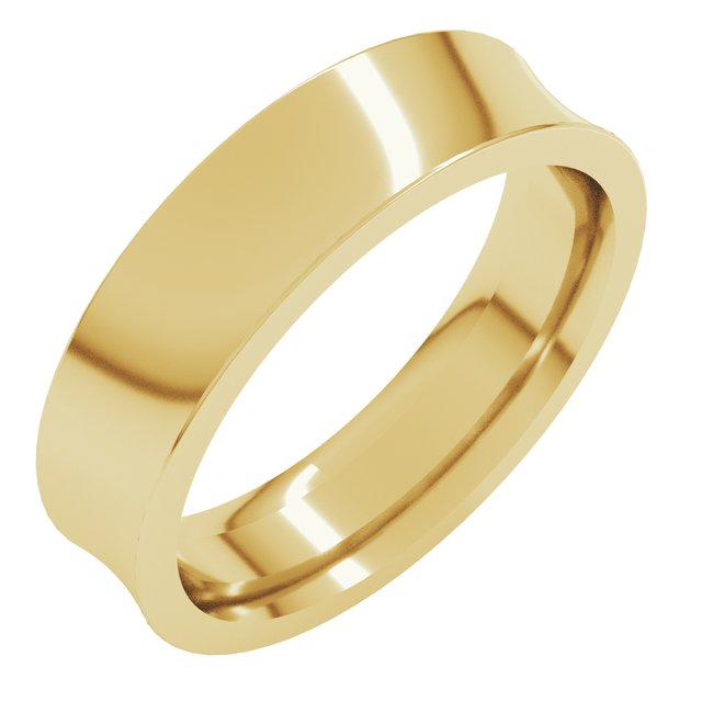 14K Yellow Or White Gold Or Sterling Silver Or Platinum Standard Weight Concave Comfort Fit Band