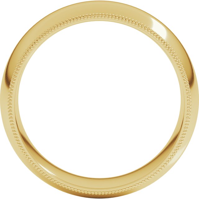 14K Yellow Or White Or Rose Gold Or Platinum Standard Double Milgrain Comfort-Fit Half Round Band