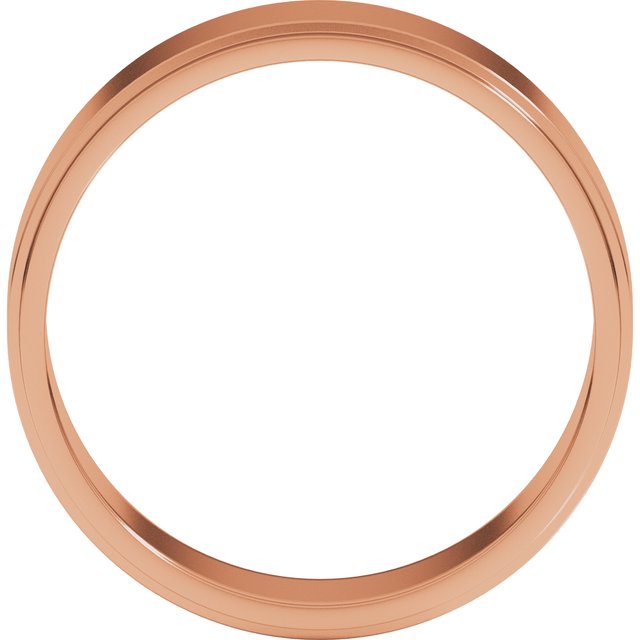 14K Yellow Gold 7 mm Standard Stepped-Edge Flat Band Size 10.5