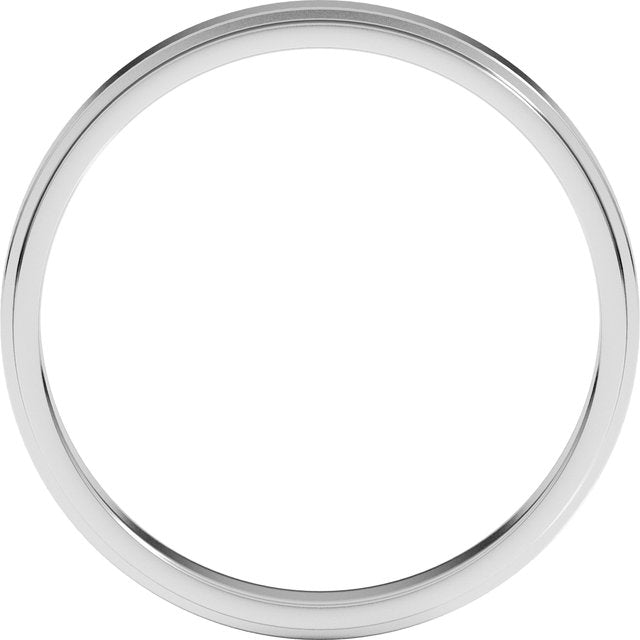 14K Yellow Gold 7 mm Standard Stepped-Edge Flat Band Size 10.5