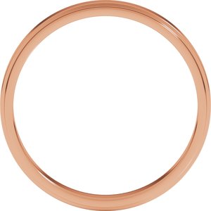 14K Rose Gold 3 Mm Flat Edge Band Size 8.5