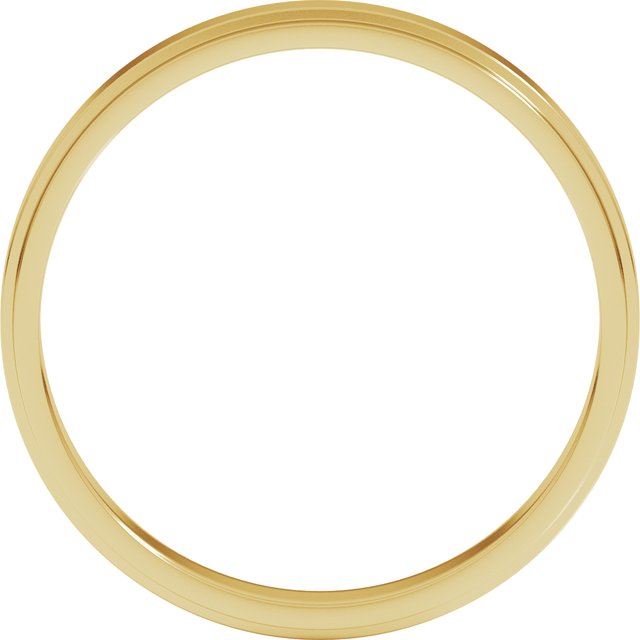 14K Yellow Gold 7 mm Standard Stepped-Edge Flat Band Size 10.5