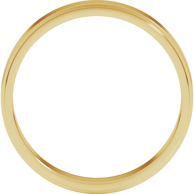 14K Yellow Gold 7 mm Standard Stepped-Edge Flat Band Size 10.5
