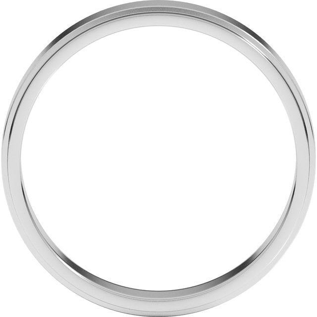 18K Yellow Or White Gold Standard Stepped-Edge Flat Band